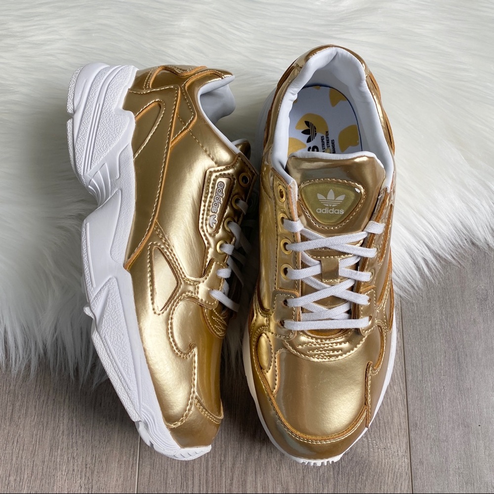 NWT Adidas Falcon Gold Women’s Shoes - Picture 5 of 9
